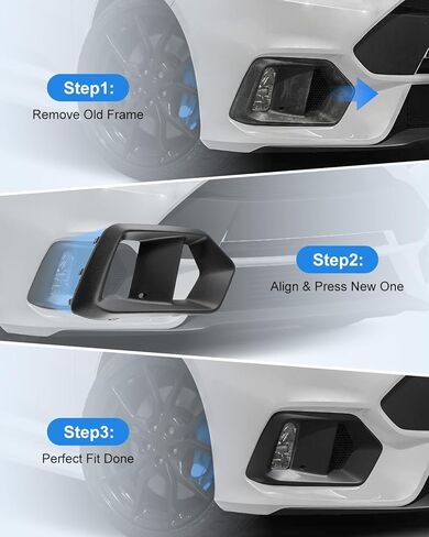 Fog Light Housing Cover Kit Compatible with Ford Focus RS 2016-2018, Driver and Passenger Side OEM Style Trim Set Replacement for G1EZ15266A G1EZ15266B G1EZ17B814A G1EZ17B814B in Saudi Arabia