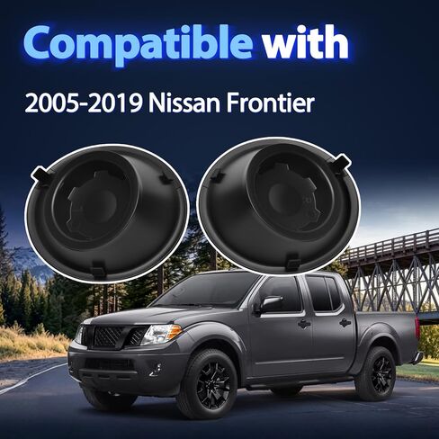 Fog Light Hole Cover Trim Fit for 2005-2019 Nissan Frontier, Replaces NI1038118 NI1039118 62257EA810 62256EA810,Black Steel Grille Bezel Pair Driver & Passenger Side in Saudi Arabia
