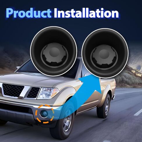 Fog Light Hole Cover Trim Fit for 2005-2019 Nissan Frontier, Replaces NI1038118 NI1039118 62257EA810 62256EA810,Black Steel Grille Bezel Pair Driver & Passenger Side in Saudi Arabia