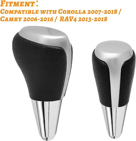 QianBao Gear Shift Knob Head Cover Compatible with Toyota Camry Corolla RAV4 Highlander 4Runner Avalon Sienna Land Cruiser Automotive Shift Lever Car Interior Accessories Black Silver ﻿ in Kuwait
