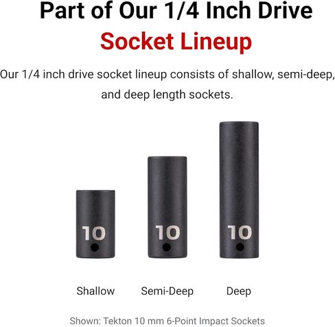 TEKTON 1/4 Inch Drive x 11/16 Inch Semi-Deep 6-Point Impact Socket | SID04017 in Kuwait