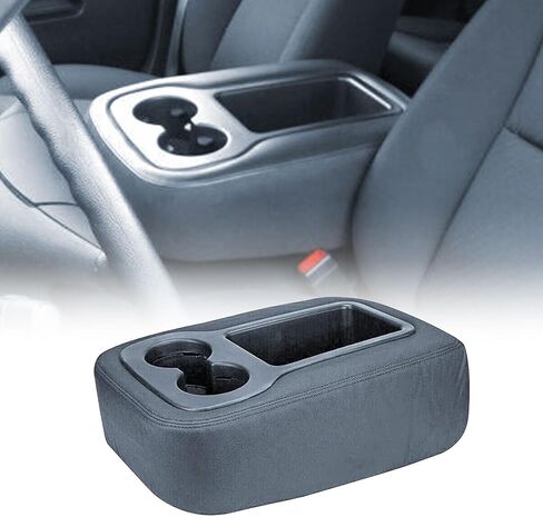 FZJDSD Black Jump Seat Armrest Cover Compatible with Chevy Silverado Tahoe Avalanche Suburban GMC Sierra Yukon Yukon XL 2007 2008 2009 2010 2011 2012 2013 2014 Center Console Cover with Zipper Design in Kuwait