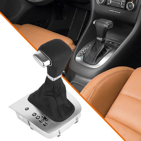 مقبض ناقل الحركة الأوتوماتيكي مناسب لسيارة Volkswagen VW Rabbit 2006 2007 2008 2009 2010 2011 2012 2013 Golf 5/Golf 6/2006-2011 Jetta MK5، ناقل الحركة الجلدي الأصلي مع الحذاء، 1K1713203AG in Kuwait