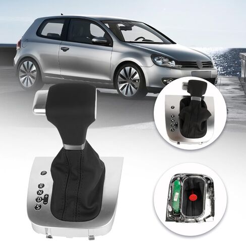 مقبض ناقل الحركة الأوتوماتيكي مناسب لسيارة Volkswagen VW Rabbit 2006 2007 2008 2009 2010 2011 2012 2013 Golf 5/Golf 6/2006-2011 Jetta MK5، ناقل الحركة الجلدي الأصلي مع الحذاء، 1K1713203AG in Kuwait