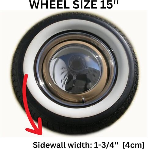 15" Tire Trim White Wall Set of 4 Fits Tire Size 195/60/15-205/60/15 TYPE1 Beetle in Kuwait