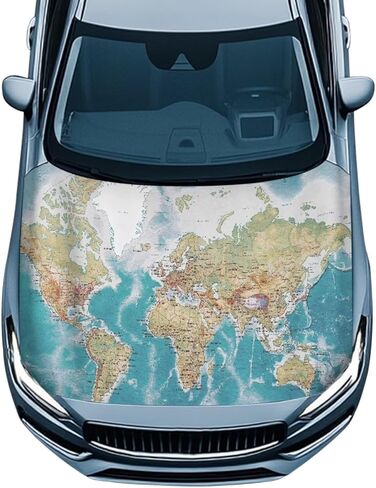 Howilath Polyester Elastic Car Hood Cover All Weather Protection Exterior Accessories Easy Installation Personalized Covers, Starry Wolf in Kuwait