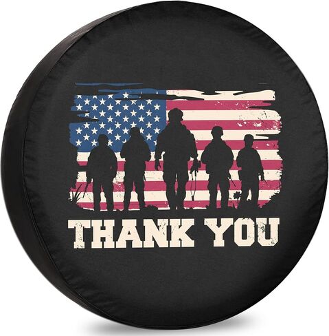 Spare Tire Cover USA Flag Veterans RV Tire Covers Weatherproof Dust-Proof Universal for Trailer SUV Camp Travel Trailer 12" 13" 14" 15" 16" 17 Inch in Saudi Arabia