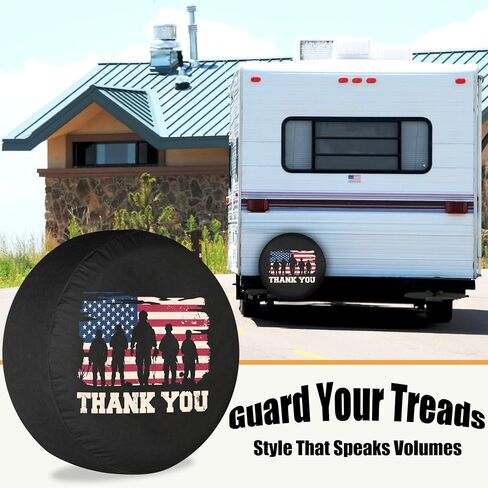 Spare Tire Cover USA Flag Veterans RV Tire Covers Weatherproof Dust-Proof Universal for Trailer SUV Camp Travel Trailer 12" 13" 14" 15" 16" 17 Inch in Saudi Arabia
