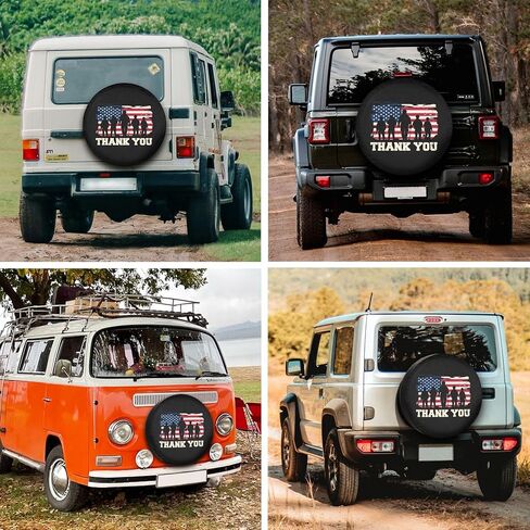 Spare Tire Cover USA Flag Veterans RV Tire Covers Weatherproof Dust-Proof Universal for Trailer SUV Camp Travel Trailer 12" 13" 14" 15" 16" 17 Inch in Saudi Arabia