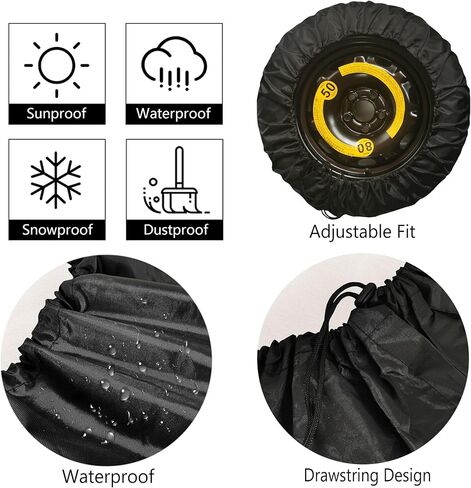 Spare Tire Cover USA Flag Veterans RV Tire Covers Weatherproof Dust-Proof Universal for Trailer SUV Camp Travel Trailer 12" 13" 14" 15" 16" 17 Inch in Saudi Arabia