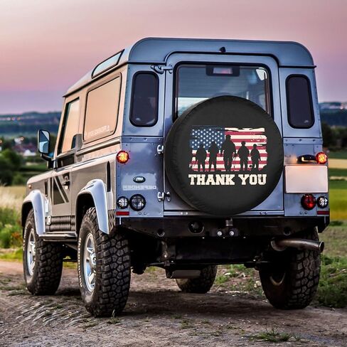 Spare Tire Cover USA Flag Veterans RV Tire Covers Weatherproof Dust-Proof Universal for Trailer SUV Camp Travel Trailer 12" 13" 14" 15" 16" 17 Inch in Saudi Arabia