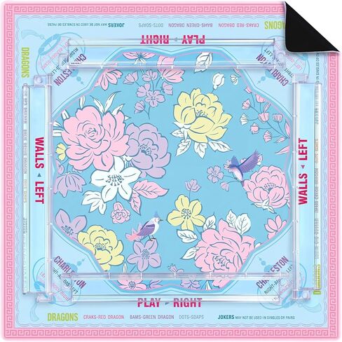 Yellow Lemon American Mahjong Mat with Rules and 4 Racks with Pushers, No Creases, Ships Rolled, 31.5 x 31.5 Non-Slip Noise Reduction Gaming Mat Set for Mahjong Poker Board Games Dominoes in Saudi Arabia