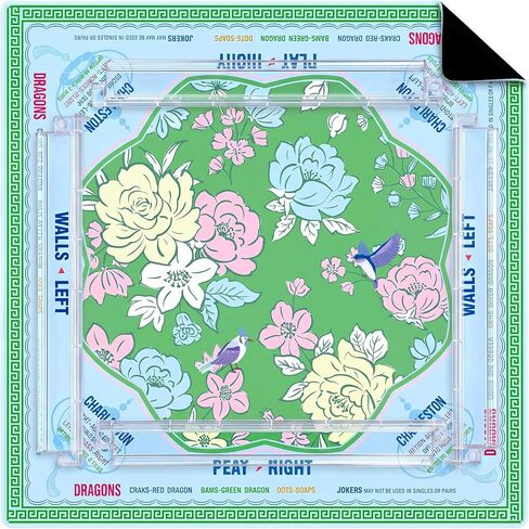 Yellow Lemon American Mahjong Mat with Rules and 4 Racks with Pushers, No Creases, Ships Rolled, 31.5 x 31.5 Non-Slip Noise Reduction Gaming Mat Set for Mahjong Poker Board Games Dominoes in Saudi Arabia