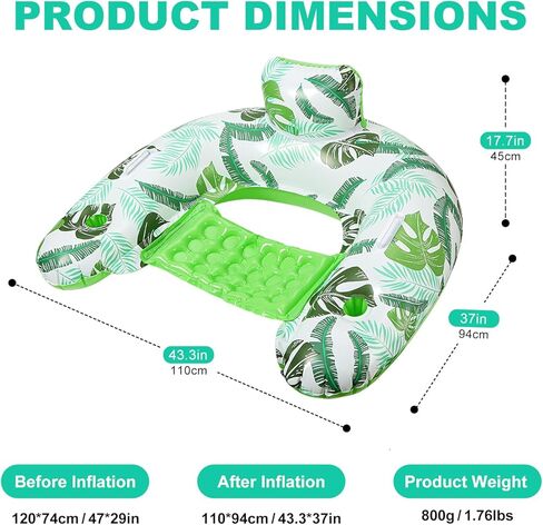 2 Pack Inflatable Pool Float Chair, Floating Pool Chair Adults Pool Lounger Float with Cup Holder & Handles Water Floats for Adults Lake Chair Floats for Swimming Pool River Beach Party in Saudi Arabia