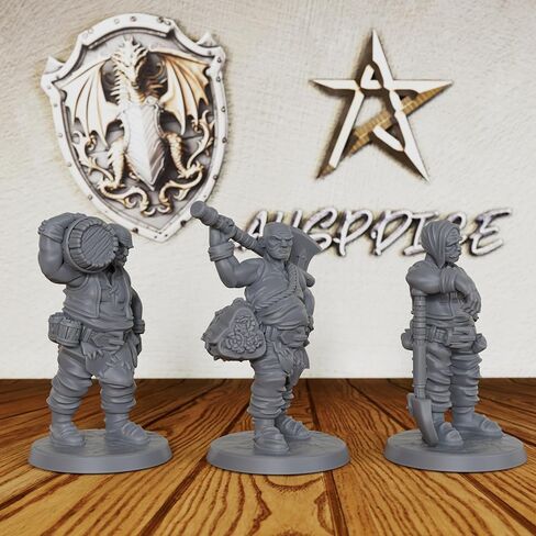 Minis من الراتنج غير المصبوغ للعبة RPG على الطاولة - مجموعة قرية الخيال الشعبية بمقياس 28 مم لأساتذة الزنزانات وهدية RPG - 3 قطع من المنمنمات البشرية المنمنمة لألعاب الطاولة - سكان المدينة الذكور (AS613) in Kuwait