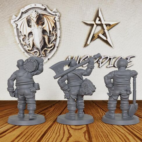 Minis من الراتنج غير المصبوغ للعبة RPG على الطاولة - مجموعة قرية الخيال الشعبية بمقياس 28 مم لأساتذة الزنزانات وهدية RPG - 3 قطع من المنمنمات البشرية المنمنمة لألعاب الطاولة - سكان المدينة الذكور (AS613) in Kuwait