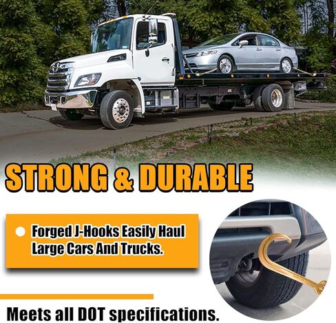 Grade 80 Chain V-Bridle | 5/16In x 2Ft Towing Chains Bridle with J Hooks and Grab Hooks | Tow Chain 5,400LBS Safe Working Load | for Flatbed Truck Rollback Wrecker Carrier in Saudi Arabia