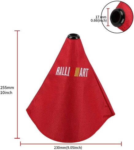 JDM RALLIART RED Racing Hyper Fabric shift knob Shifter Boot Cover MT/AT Red Stitches in Saudi Arabia
