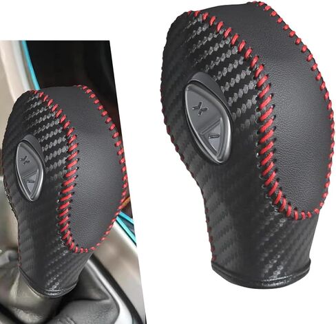 Car Gear Shift Knob Cover, Leather Shifter Protector, Anti-scratch & Anti-slip Shift Knob Cover, Compatible with Focus 2012-2018, Fiesta 2014-2019, Escape 2013-2019, Transit 2013-2020 (Black) in Saudi Arabia