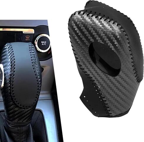 Car Gear Shift Knob Cover, Leather Shifter Protector, Anti-scratch & Anti-slip Shift Knob Cover, Compatible with Focus 2012-2018, Fiesta 2014-2019, Escape 2013-2019, Transit 2013-2020 (Black) in Saudi Arabia