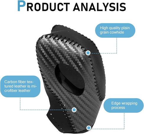 Car Gear Shift Knob Cover, Leather Shifter Protector, Anti-scratch & Anti-slip Shift Knob Cover, Compatible with Focus 2012-2018, Fiesta 2014-2019, Escape 2013-2019, Transit 2013-2020 (Black) in Saudi Arabia