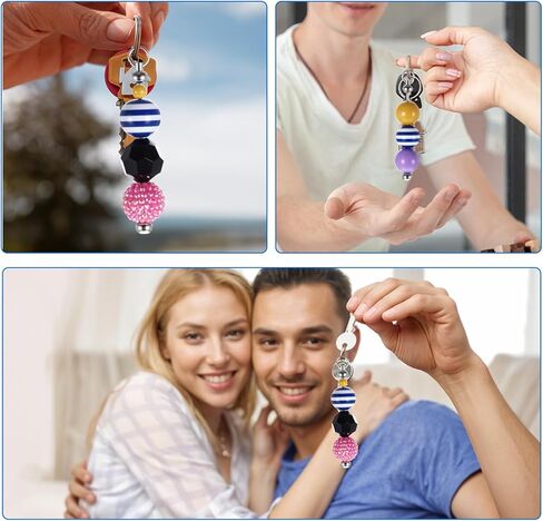 50pcs Blank Beadable Keychain Bars, Metal DIY Focal Bead Keychain Bar Charms Easy to Detachable Beaded Key Chain Making Accessories for Craft Item Project Pendant Kit Supplies in Saudi Arabia