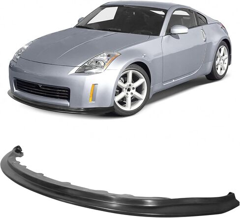 IKON MOTORSPORTS، الشفة الأمامية الممتصة للصدمات متوافقة مع 2003-2005 Nissan Fairlady Z33 350Z، IKON V7 Style Black PU Air Dam Chin Spoiler Splitter، 2004 in Kuwait