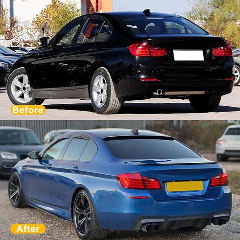 جناح سقف النافذة الخلفية KHK F10، أجنحة سبويلر علوية خلفية سوداء لامعة، مادة ABS نمط M4 يناسب BMW 5 Series F10 528i 535i 550i 535d M5 سيدان 2011-2016 in Kuwait
