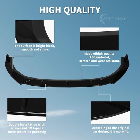 Front Bumper Lip Compatible with Kia K5 GT-Line 2020-2025,3 PCS Gloss Black Front Splitter in Saudi Arabia