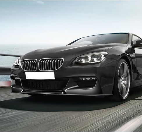W-POWER، الشفة الأمامية المصد مناسبة للتوافق مع 2012-2018 BMW 6-Series 640i 650i M-Sport F06 F12 F13، المصد الأمامي للشفاه المفسد الهوائي طقم الجسم الفاصل ABS، مطلي باللون الأسود اللامع in Kuwait