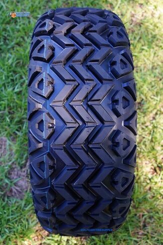 GOLF CART TIRE SUPPLY 14in VAMPIRE Machined/Black Aluminum Wheels and 23x10-14in DOT All Terrain Golf Cart Tires Combo - Set of 4 in Saudi Arabia