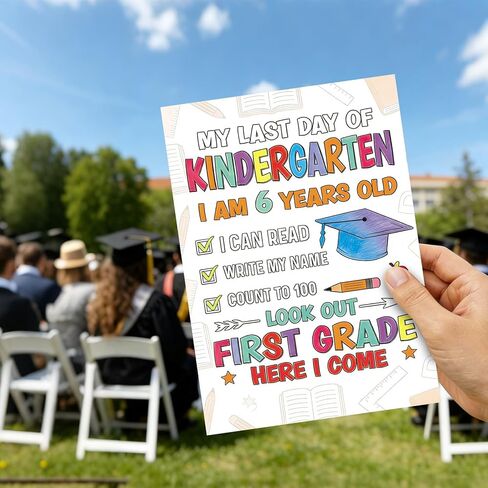 FANCYLUCKY Happy Kindergarten Graduation Card for Boys Girls, Funny Kindergarten Graduation Gifts for Son Daughter, First Grade Here, Come Card in Saudi Arabia