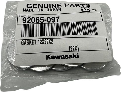 حزمة واحدة Cyclemax متوافقة مع Kawasaki Gasket 12X22X2 92065-097 تحتوي على واحدة 92065-097 وقمع in Kuwait