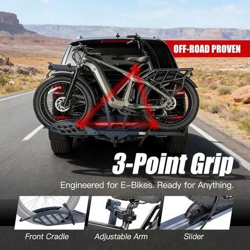 CyberRack E2 Hitch eBike Rack with Ramp – 2-Bike Electric Bike Carrier, 200 lb Capacity, Foldable Platform Mount for Cars, Trucks, SUVs, Vans & RV with 2" Receiver, Fits Up to 5" Fat Tire E-Bikes Blue in Saudi Arabia