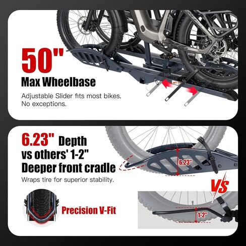 CyberRack E2 Hitch eBike Rack with Ramp – 2-Bike Electric Bike Carrier, 200 lb Capacity, Foldable Platform Mount for Cars, Trucks, SUVs, Vans & RV with 2" Receiver, Fits Up to 5" Fat Tire E-Bikes Blue in Saudi Arabia
