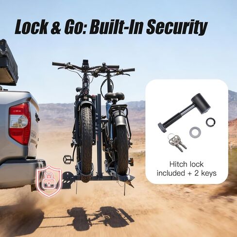 CyberRack E2 Hitch eBike Rack with Ramp – 2-Bike Electric Bike Carrier, 200 lb Capacity, Foldable Platform Mount for Cars, Trucks, SUVs, Vans & RV with 2" Receiver, Fits Up to 5" Fat Tire E-Bikes Blue in Saudi Arabia