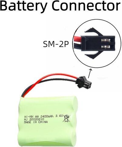 3.6V 2400mAh NI-MH Rechargeable Battery 3xAA with SM2P for RC Toy Car Boat Plane Flashlight Safe Equitment 2 Pack with USB Charging Cable in Saudi Arabia