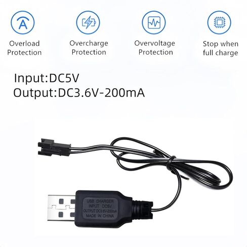 3.6V 2400mAh NI-MH Rechargeable Battery 3xAA with SM2P for RC Toy Car Boat Plane Flashlight Safe Equitment 2 Pack with USB Charging Cable in Saudi Arabia