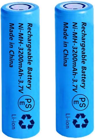 3200mAh Hight Capacity 2Pack Ni-MH Batteries 3.7V 3200mAh Flat Top Rechargeable Battery, 3.7v 11.84wh Rechargeable Batteries, for LED Flashlight, Headlamps, Doorbells, RC Cars in Saudi Arabia