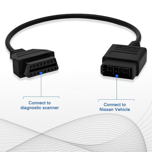 كابل محول obd1 إلى obd2 لمركبات نيسان obd2 16pin إلى obd1 14pin obdii موصل تشخيص السيارة متوافق مع الماسح الضوئي التشخيصي obd ii (14pin لنيسان) in Kuwait