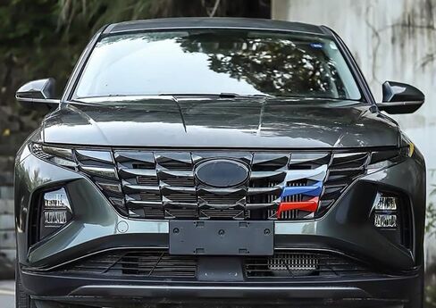 ملحقات السيارات ERIDANUS مناسبة لشركة Hyundai TUCSON 2023 2022 3-Color الجبهة مركز شبكة مصبغة شريط الشواية (3-Color) ABS 3 قطعة in Kuwait