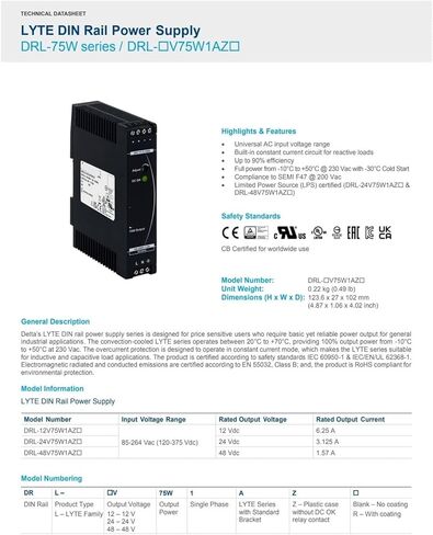 DRL-12V75W1AZ تحويل التيار الكهربائي DRL-24V75W1AZ(DRL-12V75W1AZ) in Kuwait