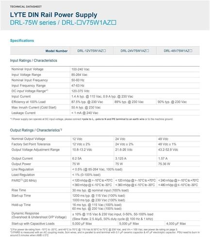DRL-12V75W1AZ تحويل التيار الكهربائي DRL-24V75W1AZ(DRL-12V75W1AZ) in Kuwait