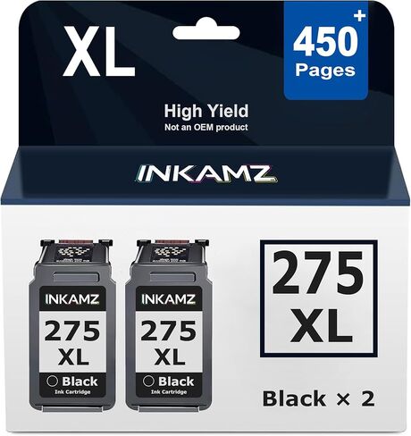 PG-275XL Black Ink Cartridges Compatible Replacement for Canon PG-275 Black Ink Cartridge Work with PIXMA TS3722 TR4700 TR4720 TR4722 TS3522 TS3720 TS3500 TS3520 TR4723 Printer (2 Black) in Saudi Arabia