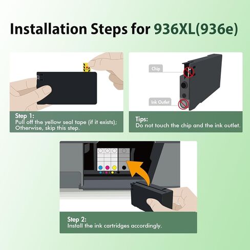 936XL 9125e 936 Ink Cartridges Combo Pack: Replacement for HP 936e 936 Ink Cartridges for HP Printers OfficeJet Pro 9120e 9125e 9730e 9135e 9130e 9130 9130b 9128e 9122e 9110b 9120b Series in Saudi Arabia