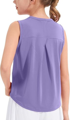 Girls Tank Tops Crewneck Sleeveless Athletic Quick Dry Shirts Workout Yoga 5-14 Years in Saudi Arabia