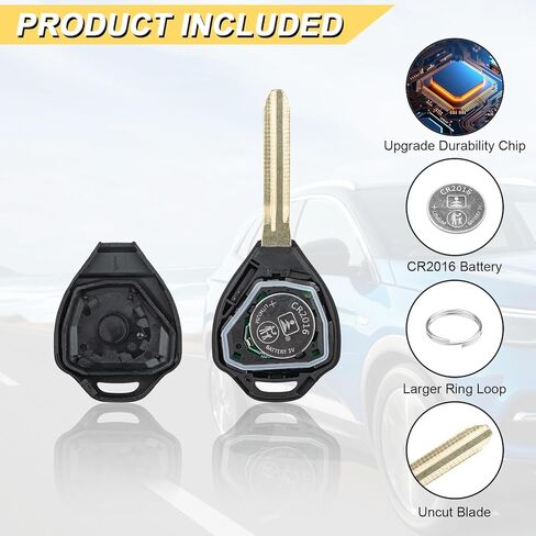 استبدال Vurkcy Key Fob لـ 2009-2016 Toyota Venza/ 10-13 Corolla جهاز التحكم عن بعد للدخول بدون مفتاح للسيارة، GQ4-29T، 4 أزرار in Kuwait