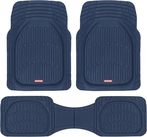 BDK Heavy Duty Blue Rubber Car Mats Full Set - Universal Trim-to-Fit All Weather Floor Mats - Floor Mats for Car Accessories - Front & Back Interior Floor Mats for Truck Accessories in Kuwait