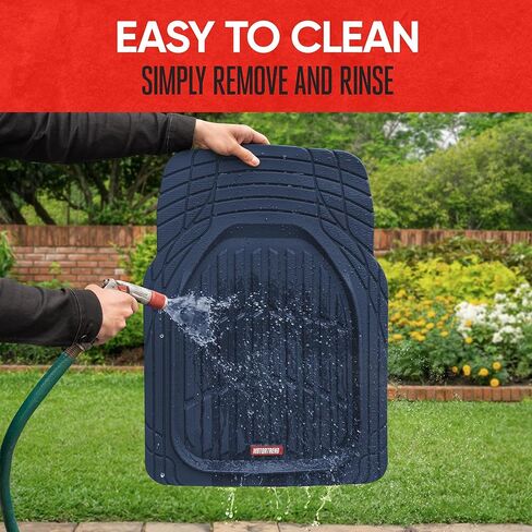 BDK Heavy Duty Blue Rubber Car Mats Full Set - Universal Trim-to-Fit All Weather Floor Mats - Floor Mats for Car Accessories - Front & Back Interior Floor Mats for Truck Accessories in Kuwait