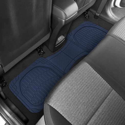 BDK Heavy Duty Blue Rubber Car Mats Full Set - Universal Trim-to-Fit All Weather Floor Mats - Floor Mats for Car Accessories - Front & Back Interior Floor Mats for Truck Accessories in Kuwait